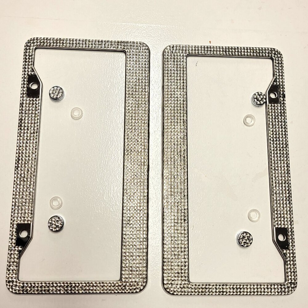 Sparkling Crystal Car Plate Frame